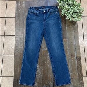 NYDJ Sheri Slim Jeans Size 8 Green Overdyed Lift Tuck Technology